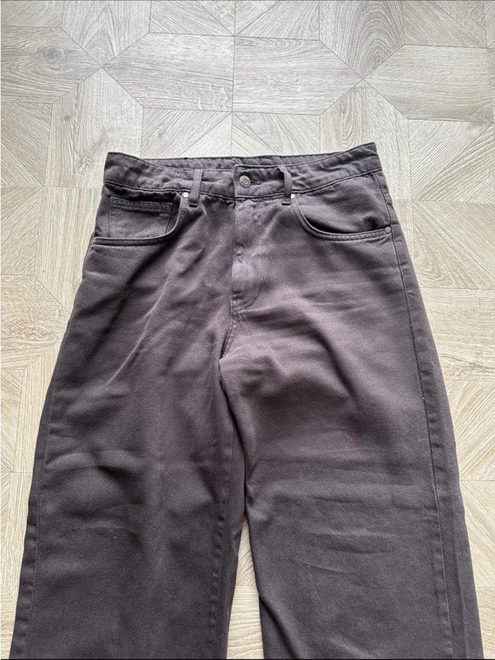 KS Selection High-Rise Jeans in Dark Brown